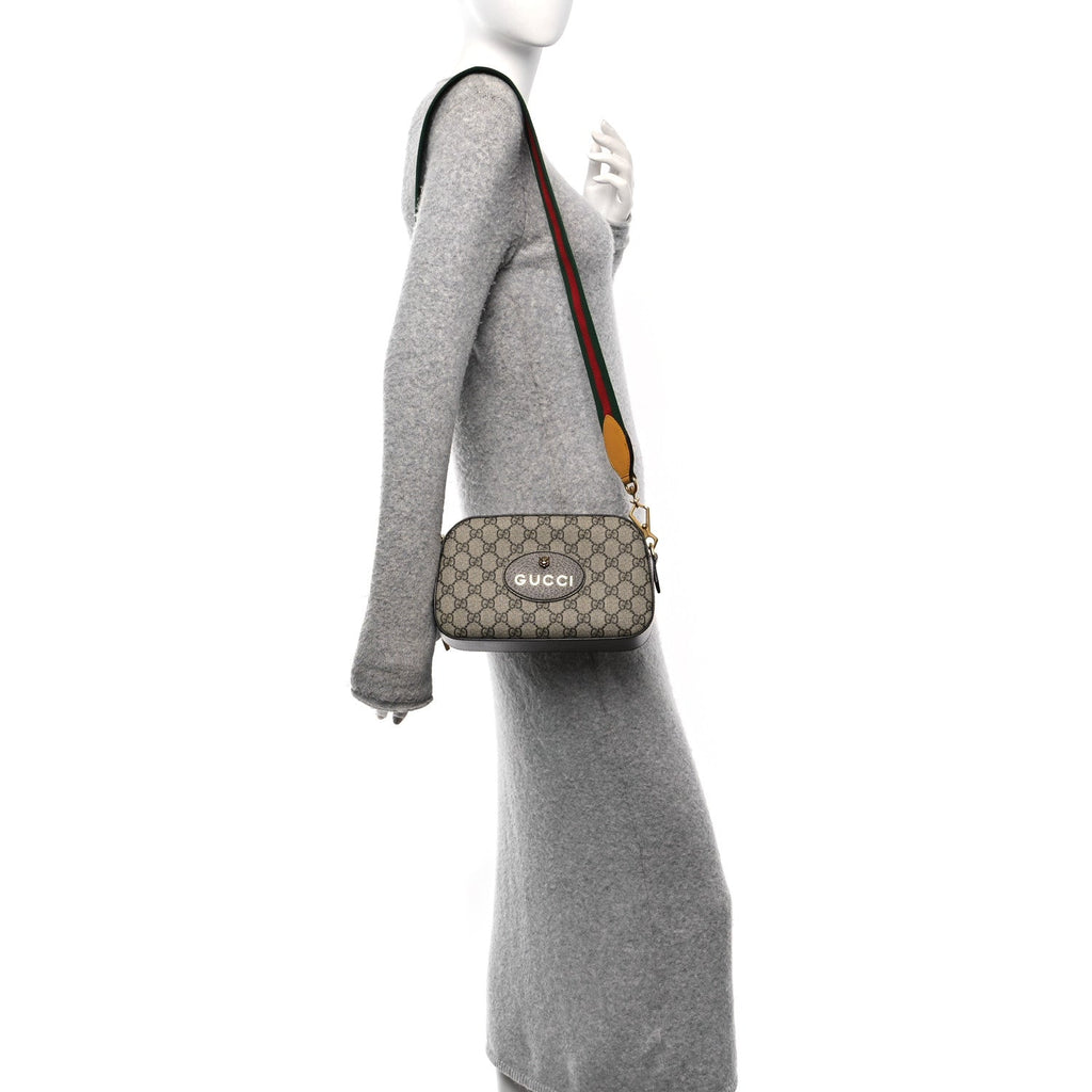 GG Supreme Monogram Web Neo Vintage Shoulder Bag Beige New Acero Crop