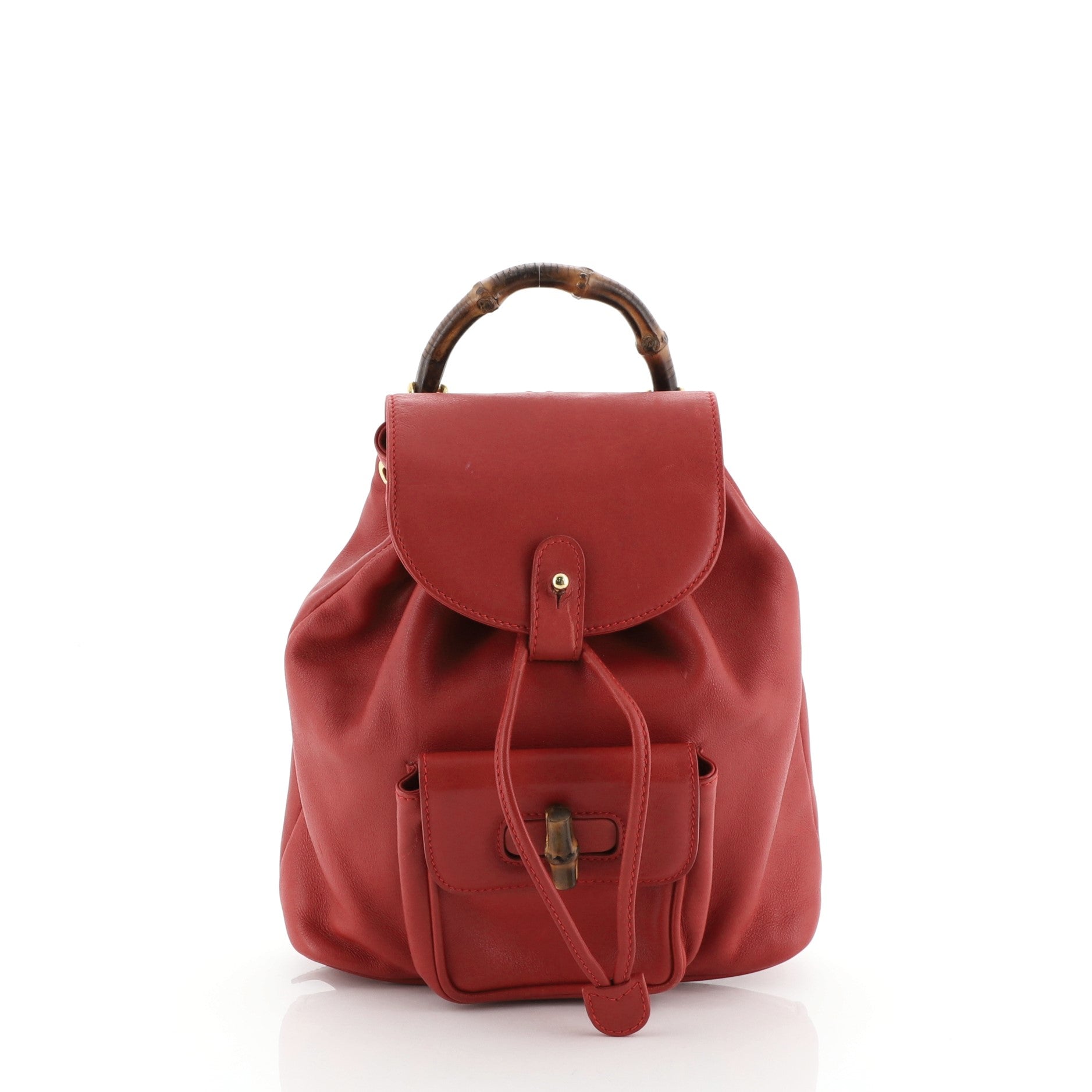 Vintage Bamboo Backpack Leather Mini