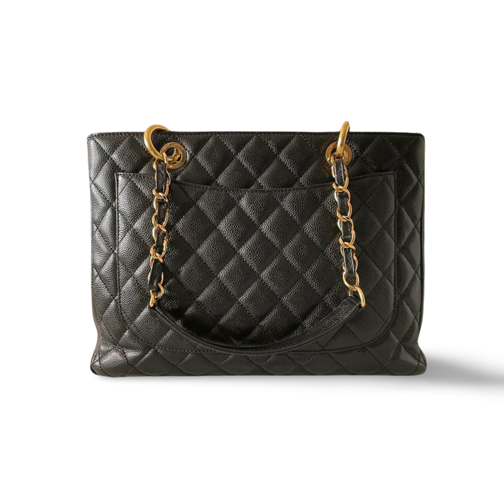 Chanel Grand Shopper Tote in Black Cavier Leather with Gold Hardware