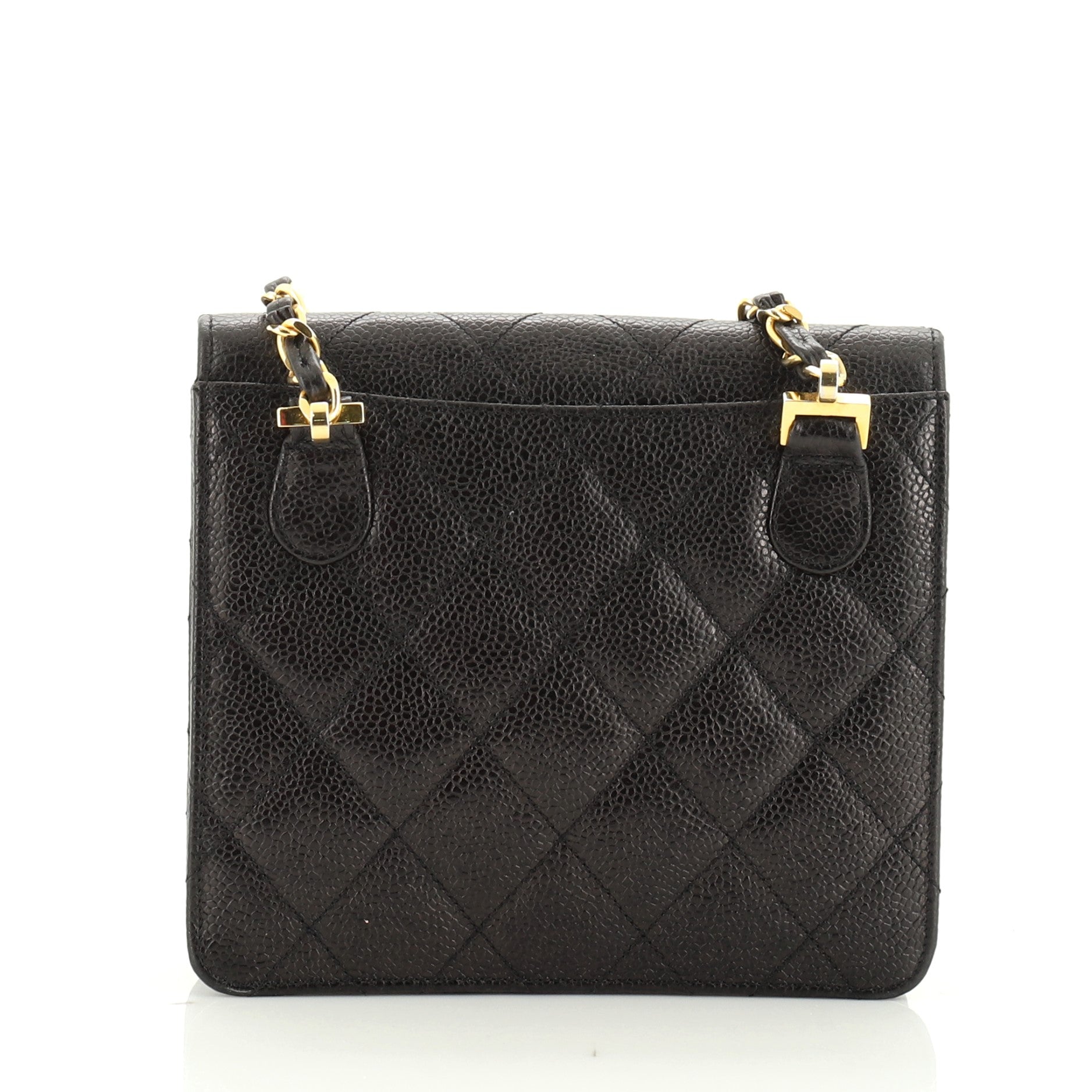 Vintage Square CC Flap Bag Quilted Caviar Mini