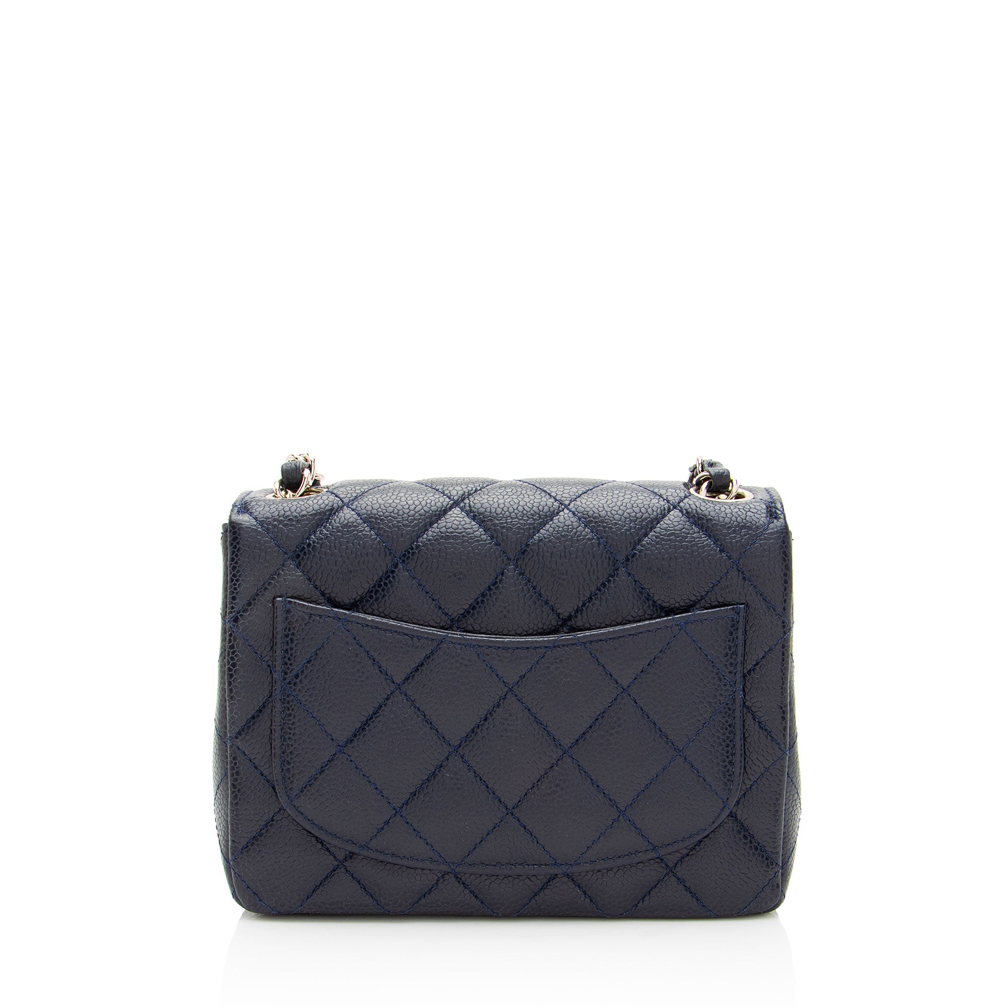 Vintage Square Classic Single Flap Bag Quilted Caviar Mini