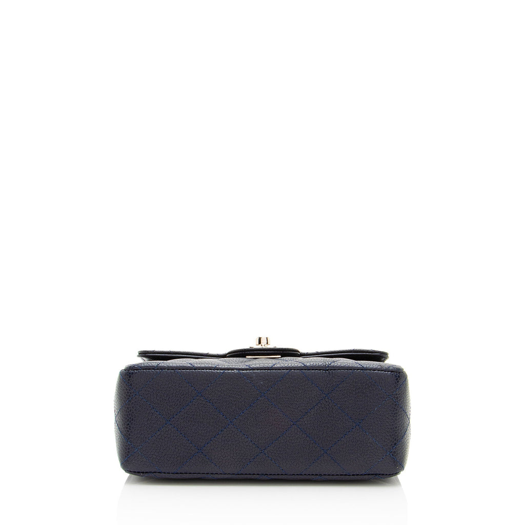 Vintage Square Classic Single Flap Bag Quilted Caviar Mini