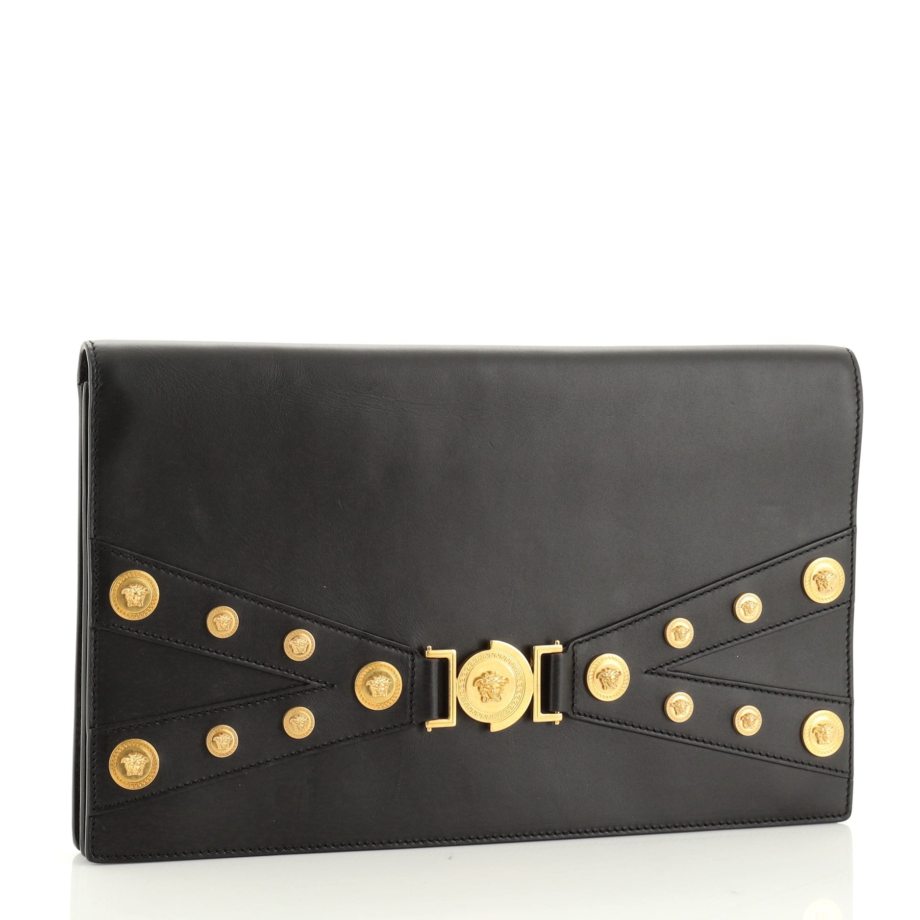 Tribute Medallion Flap Clutch Leather Medium
