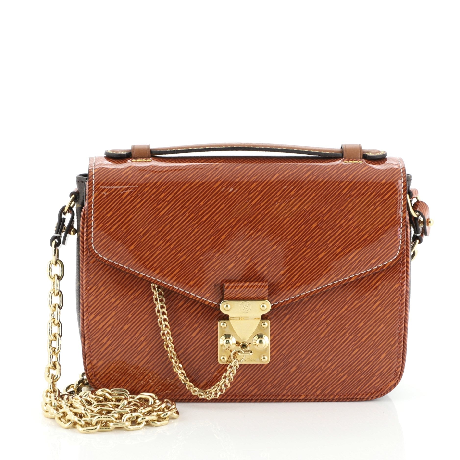 Pochette Metis Shiny Epi Leather with Reverse Monogram Canvas Mini