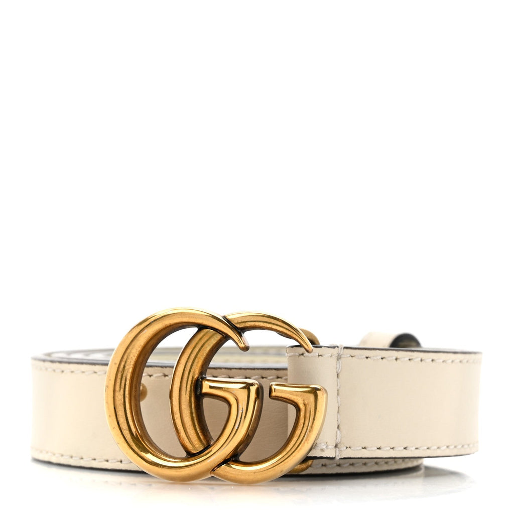 Calfskin Double G 20mm Belt 80 32 Mystic White