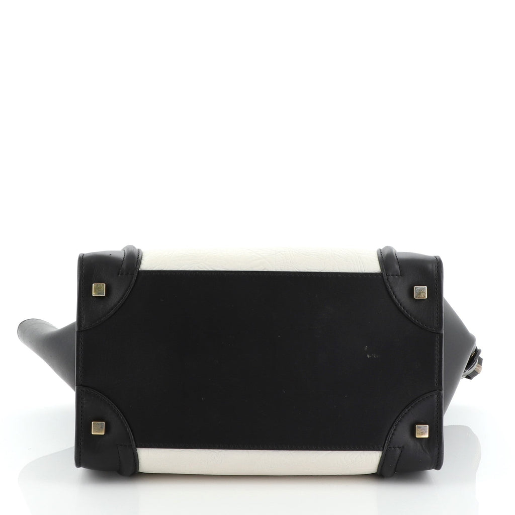 Bicolor Luggage Bag Leather Mini