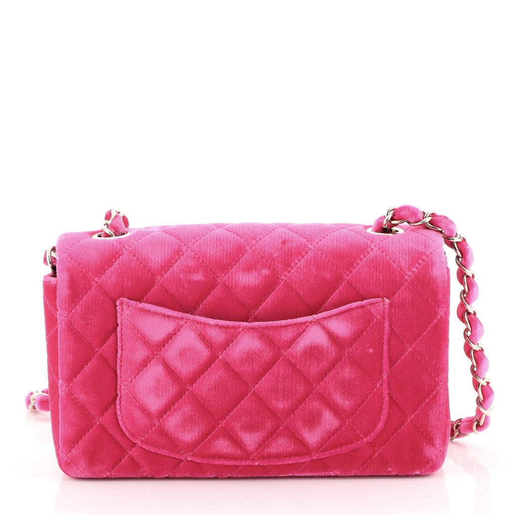 Classic Single Flap Bag Quilted Velvet Mini