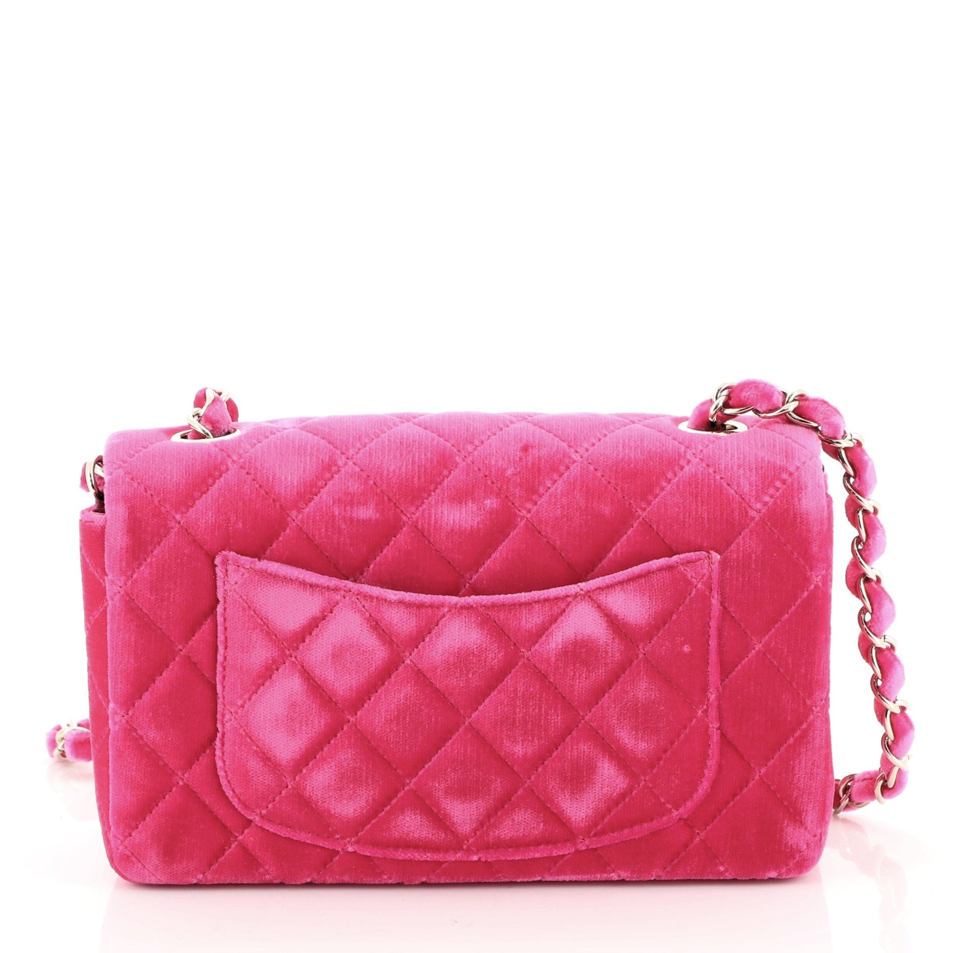 Classic Single Flap Bag Quilted Velvet Mini