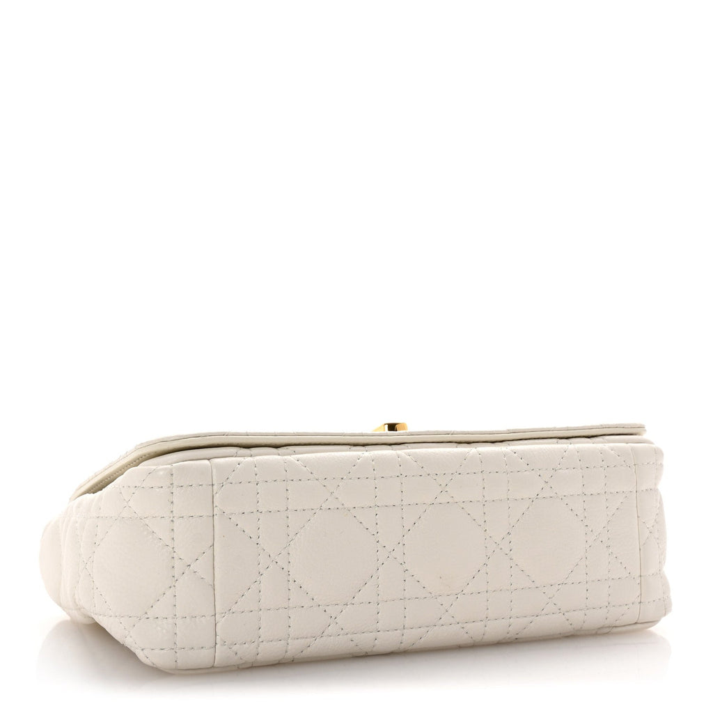 Calfskin Cannage Small Caro Bag Ivory