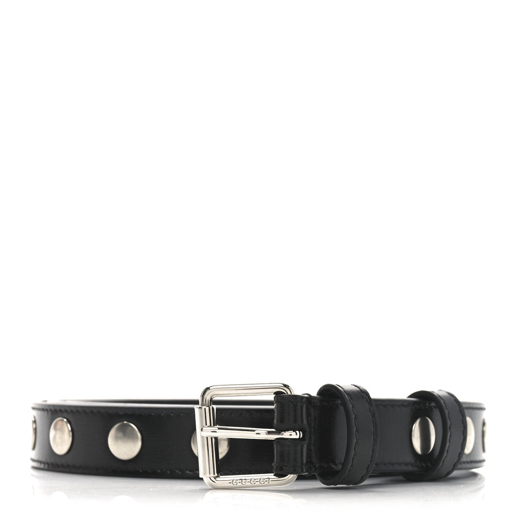 Calfskin Slim Studded Belt 95 38 Black