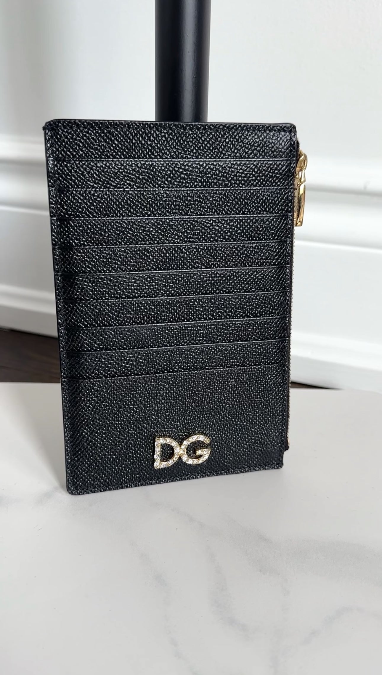 Dolce & Gabbana Black Leather Zip  Holder Wallet