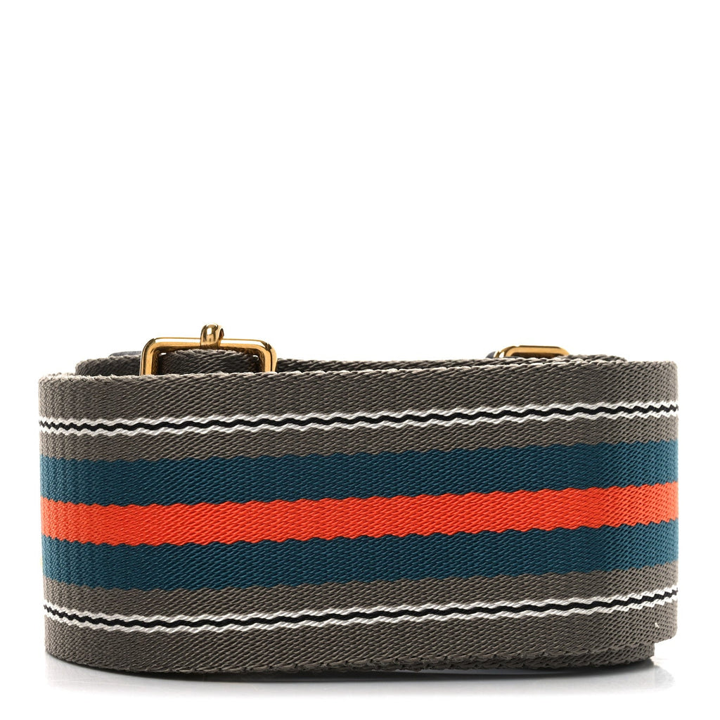 Vitello Daino Striped Fabric Shoulder Strap