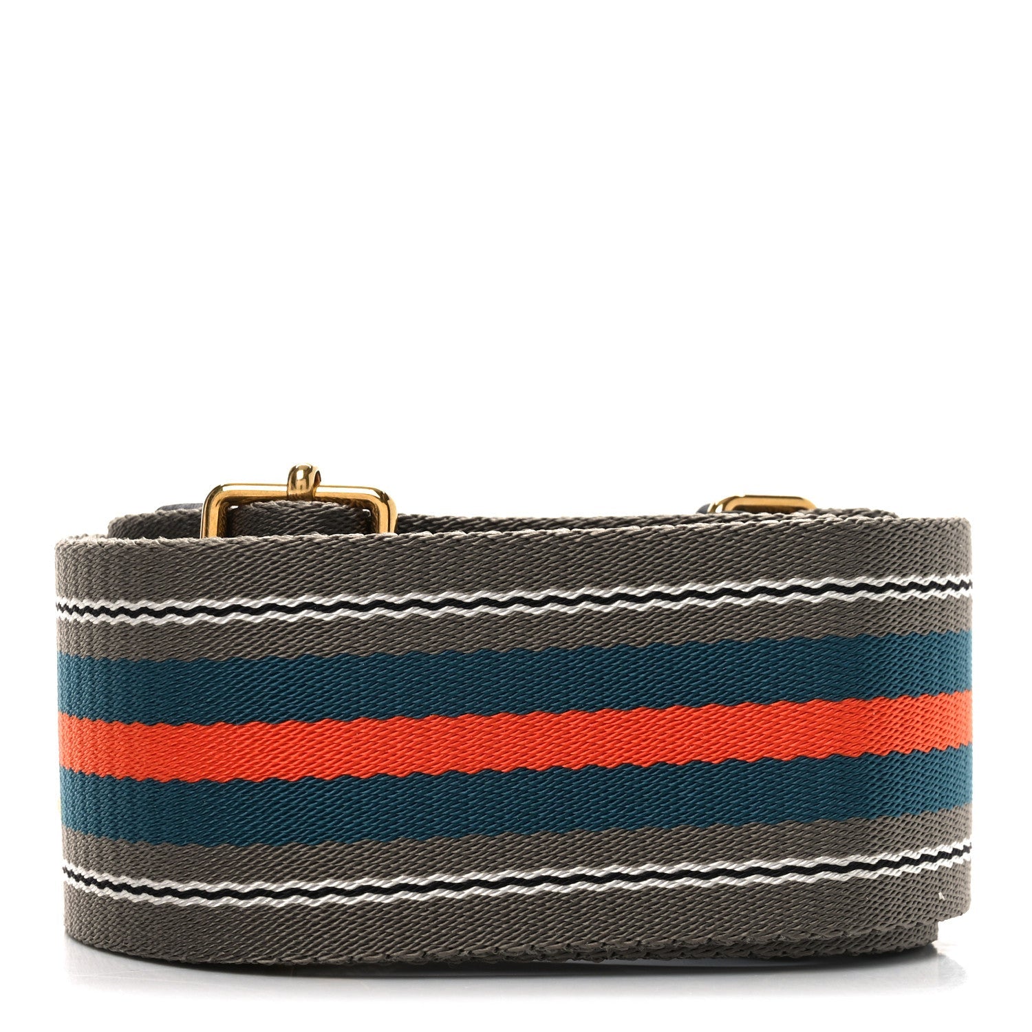 Vitello Daino Striped Fabric Shoulder Strap