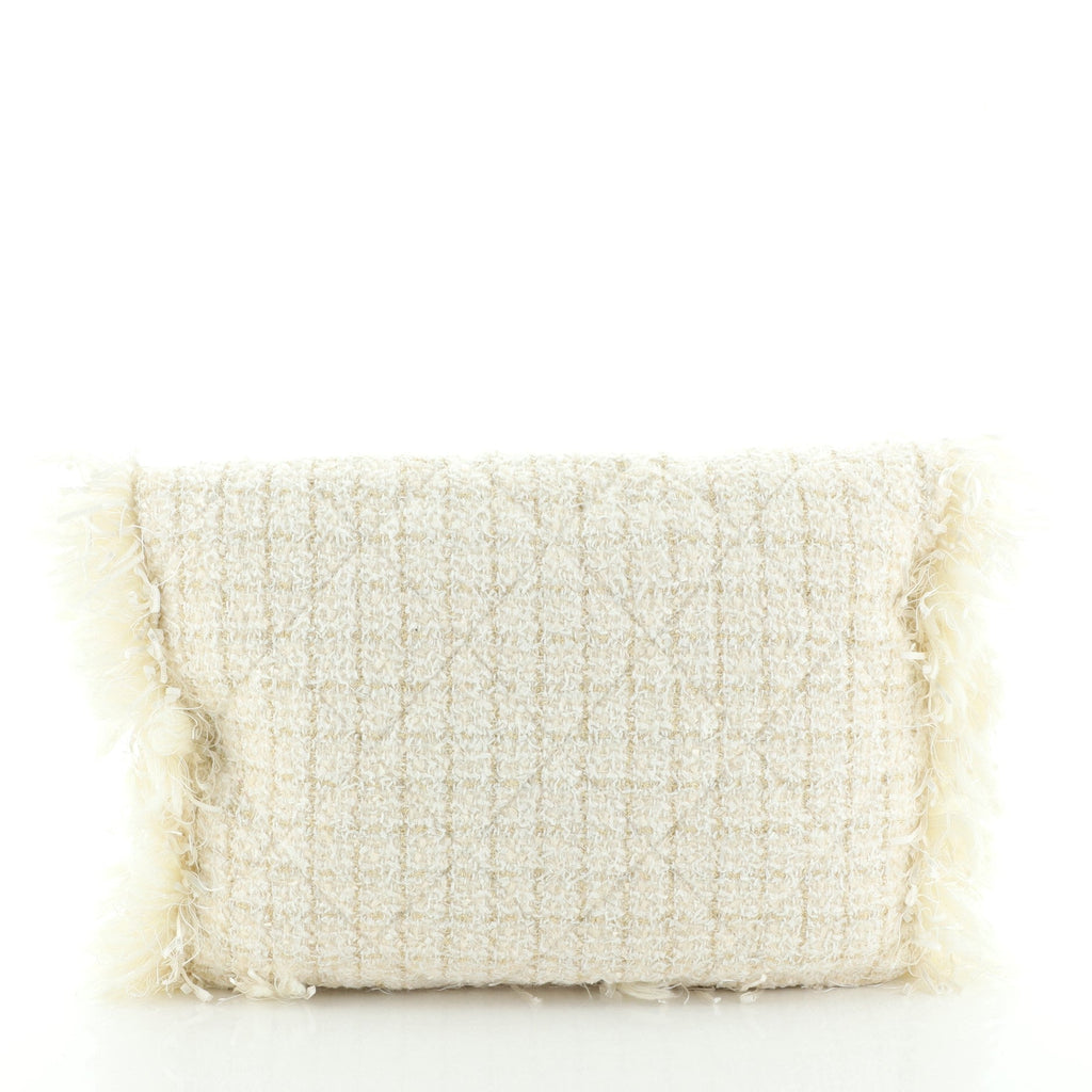 Paris Cosmopolite Flap Fringe Clutch Quilted Tweed Medium