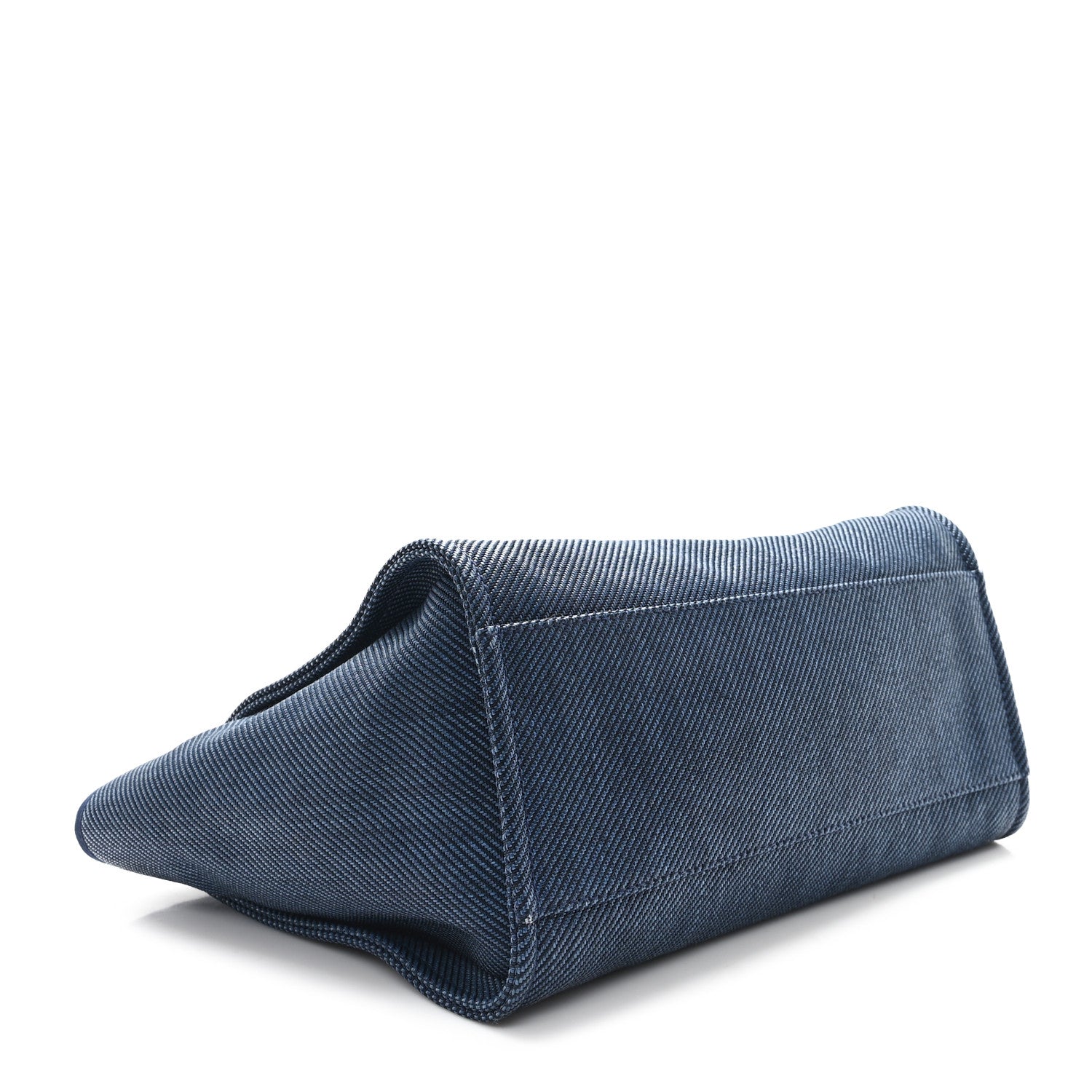 Mixed Fibers Calfskin Medium Deauville Tote Navy Blue