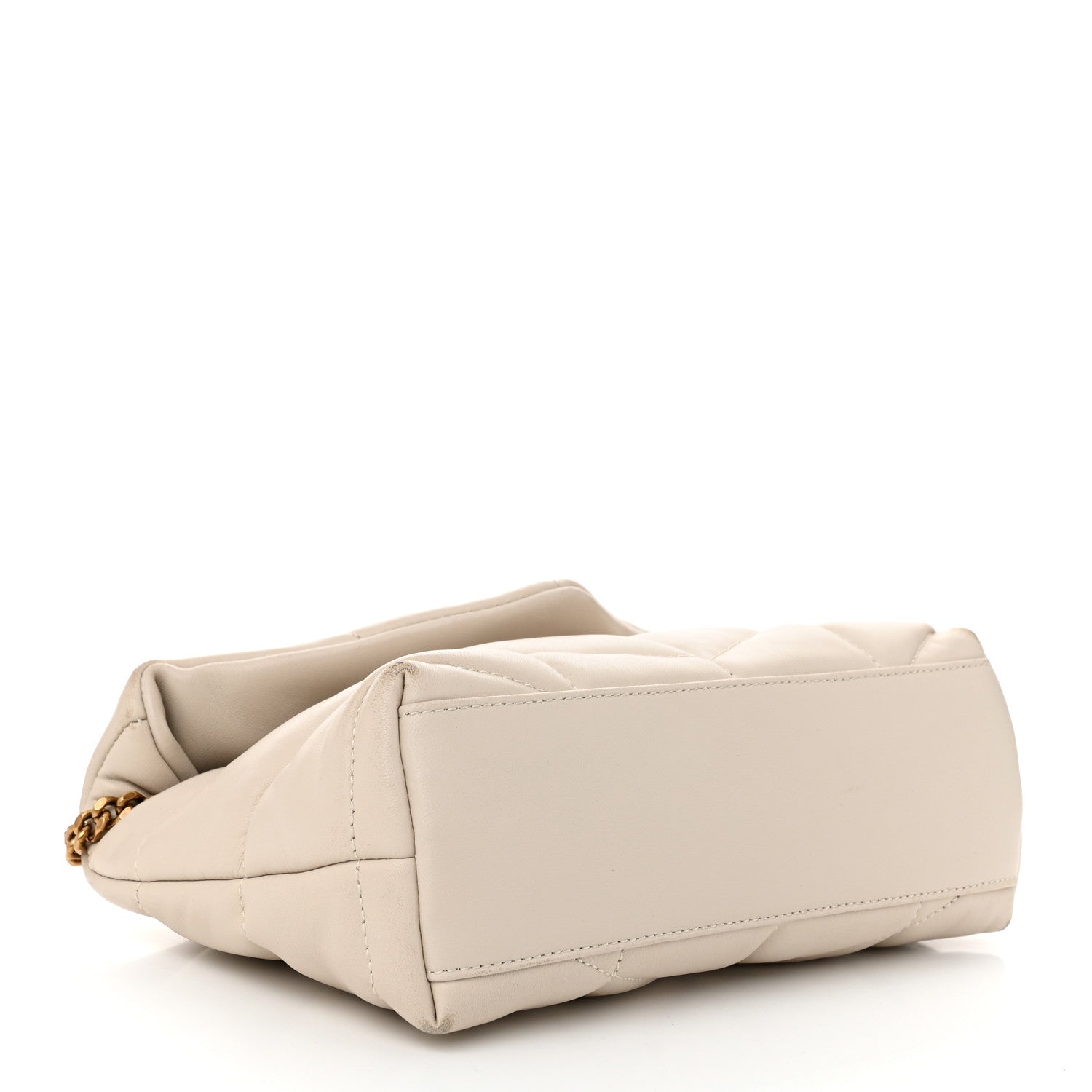 Lambskin Quilted Toy Loulou Puffer Monogram Chain Satchel Crema Soft