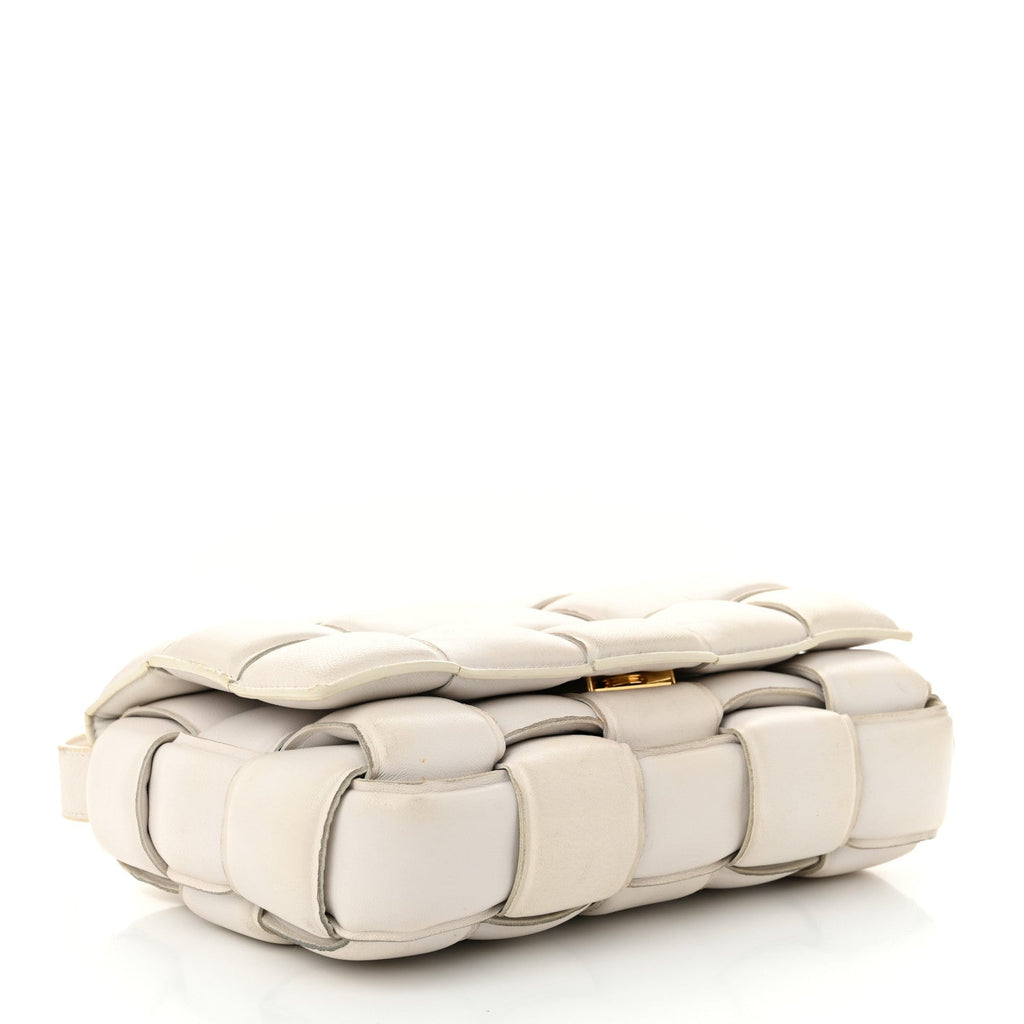 Nappa Maxi Intreccio Padded Cassette Crossbody Bag Chalk