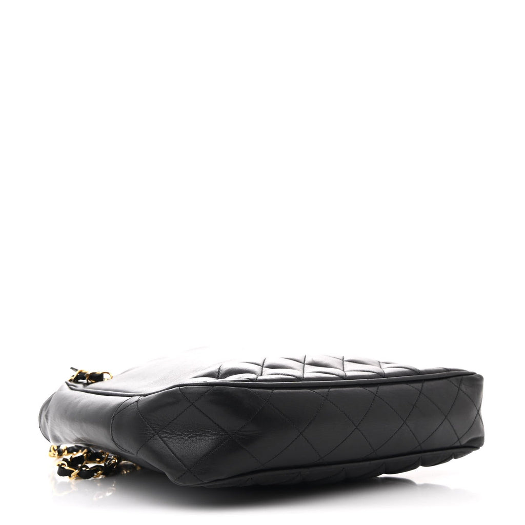 Lambskin Quilted Shoulder Bag Black