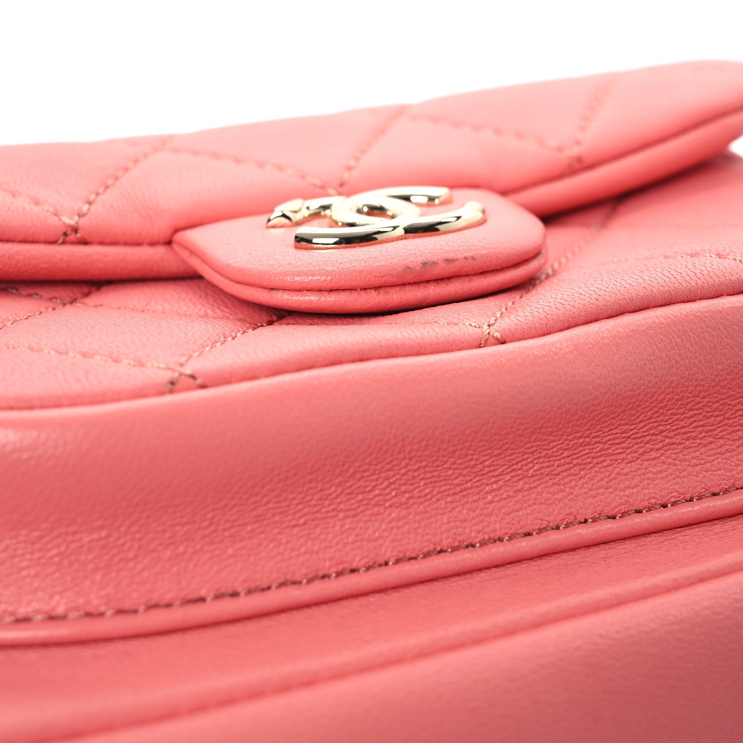 Lambskin Quilted Small Duma Drawstring Backpack Pink