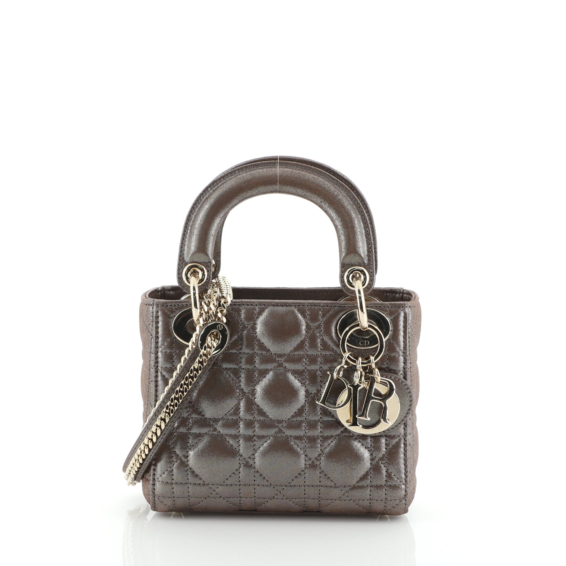 Lady Dior Bag Cannage Quilt Iridescent Leather Mini