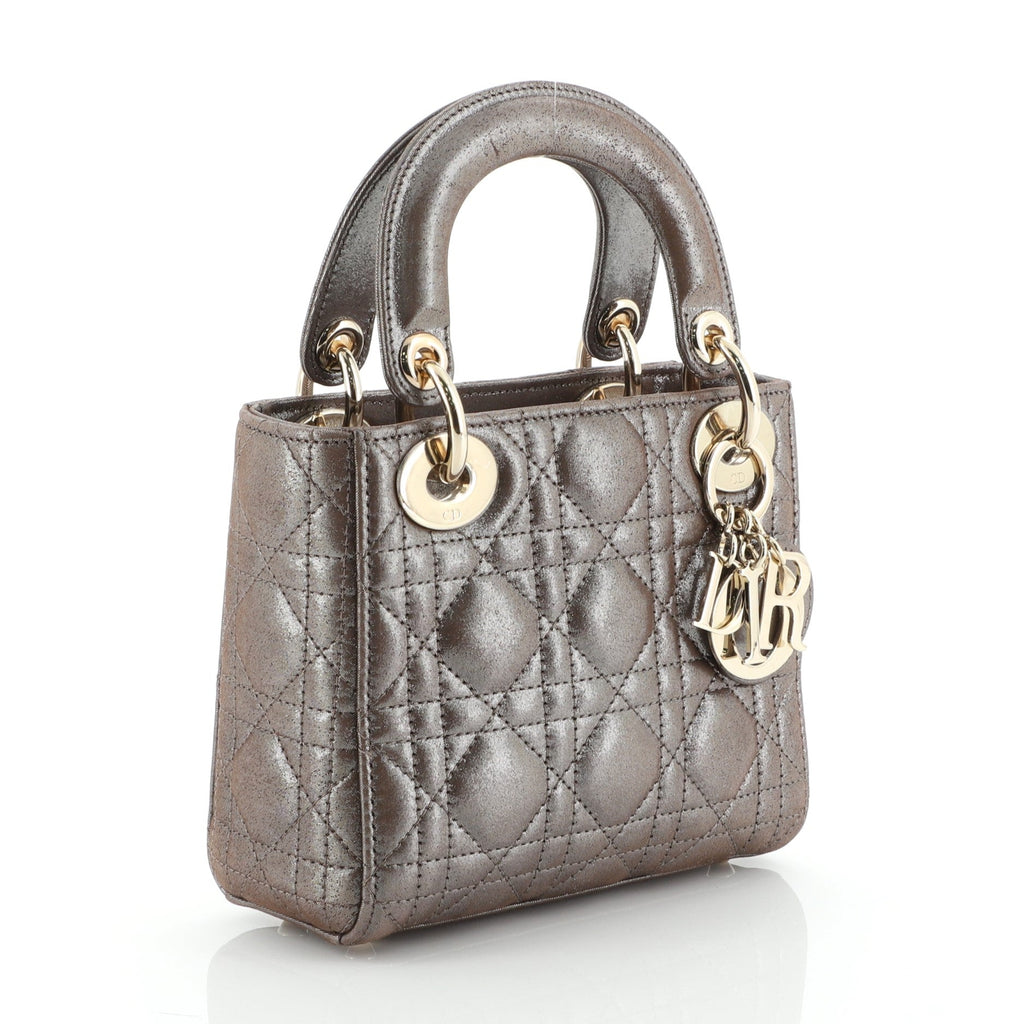 Lady Dior Bag Cannage Quilt Iridescent Leather Mini