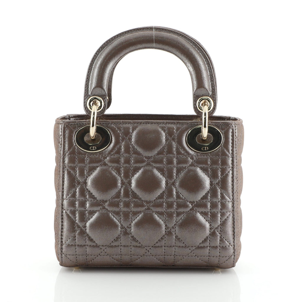 Lady Dior Bag Cannage Quilt Iridescent Leather Mini