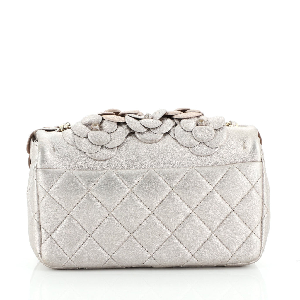 CC Camellia Flap Bag Embellished Lambskin Mini