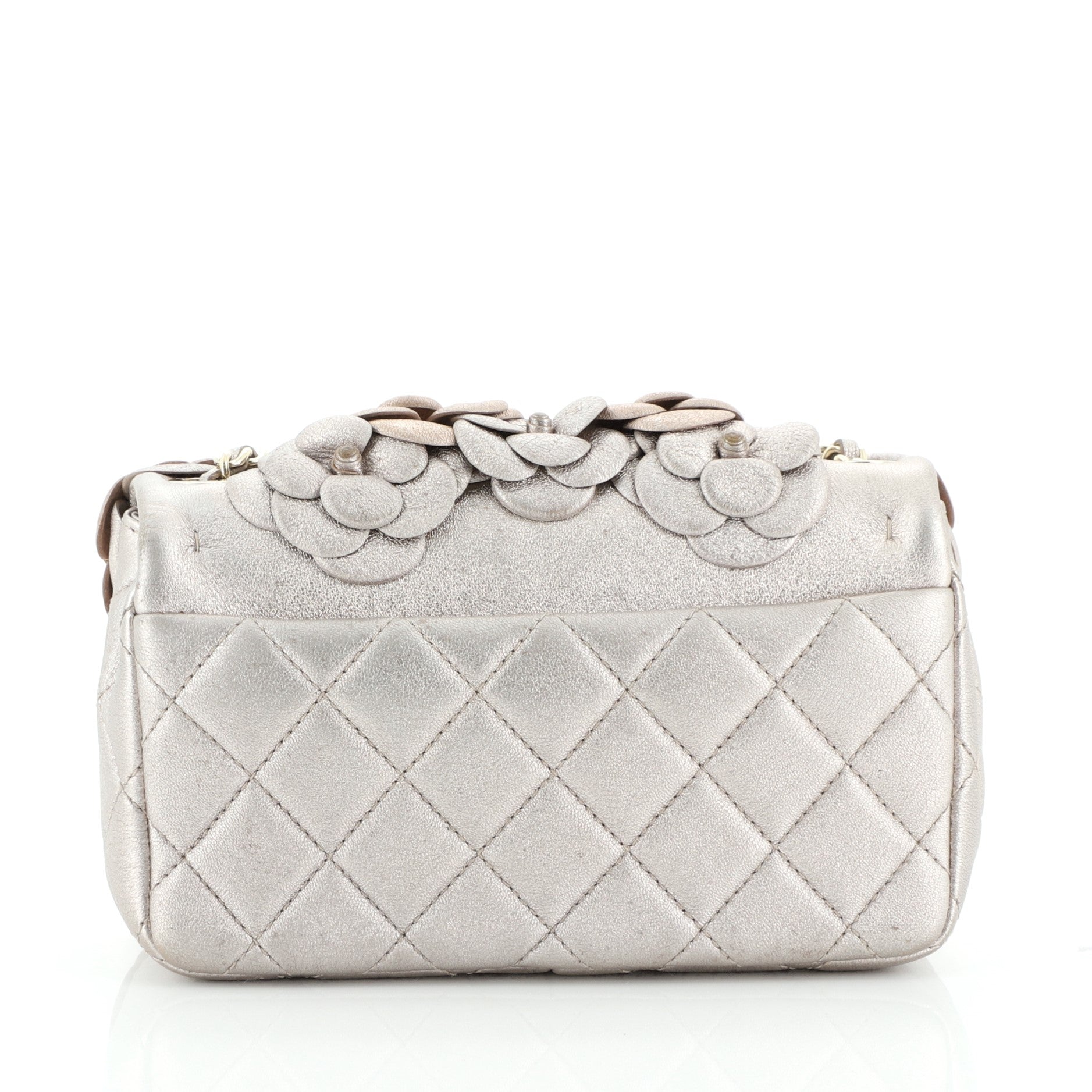 CC Camellia Flap Bag Embellished Lambskin Mini