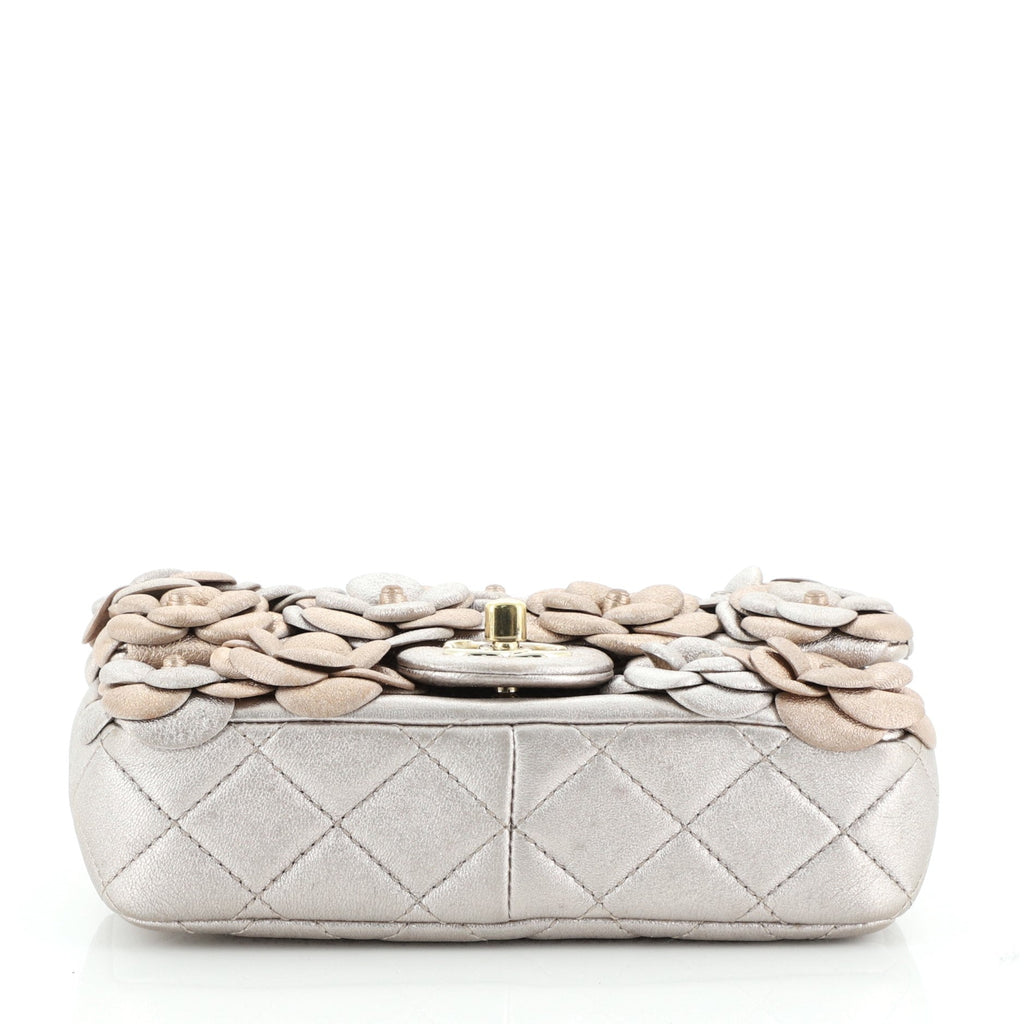 CC Camellia Flap Bag Embellished Lambskin Mini