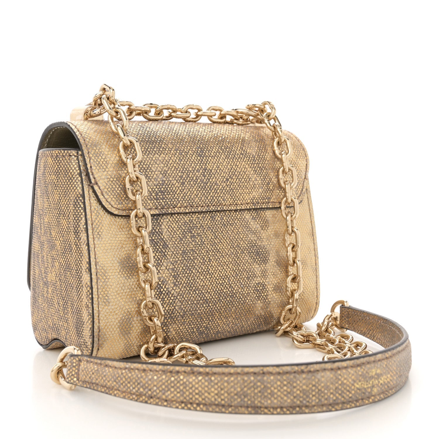 Snakeskin Twist Mini Shoulder Bag Brown