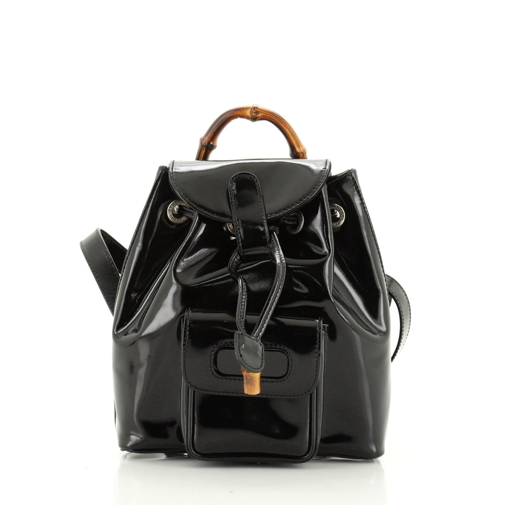 Vintage Bamboo Backpack Patent Super Mini