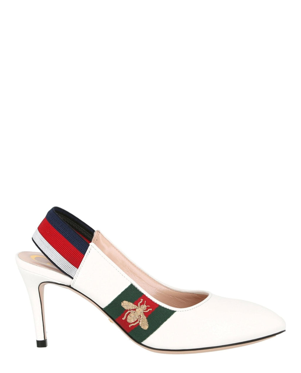 Women's Gucci Sylvie Leather Web Slingback Pumps