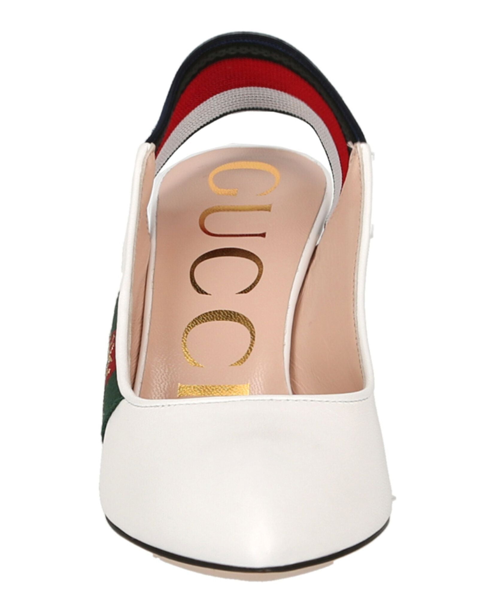 Women's Gucci Sylvie Leather Web Slingback Pumps