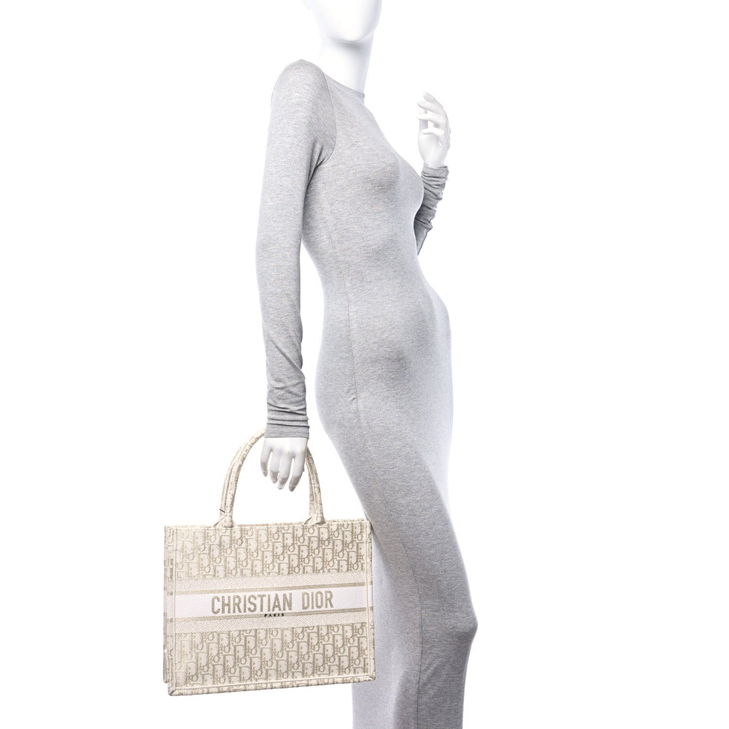 Oblique Medium Book Tote Gold Multicolor
