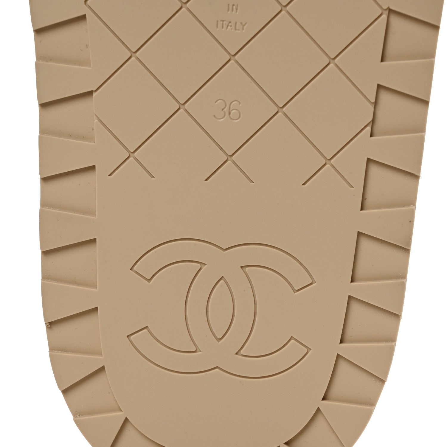 Lambskin Quilted CC Turnlock Mules  36 Beige