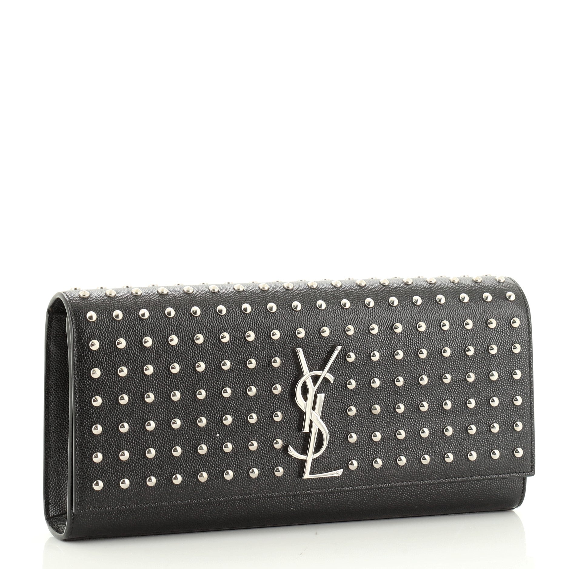 Classic Monogram Clutch Studded Leather Long