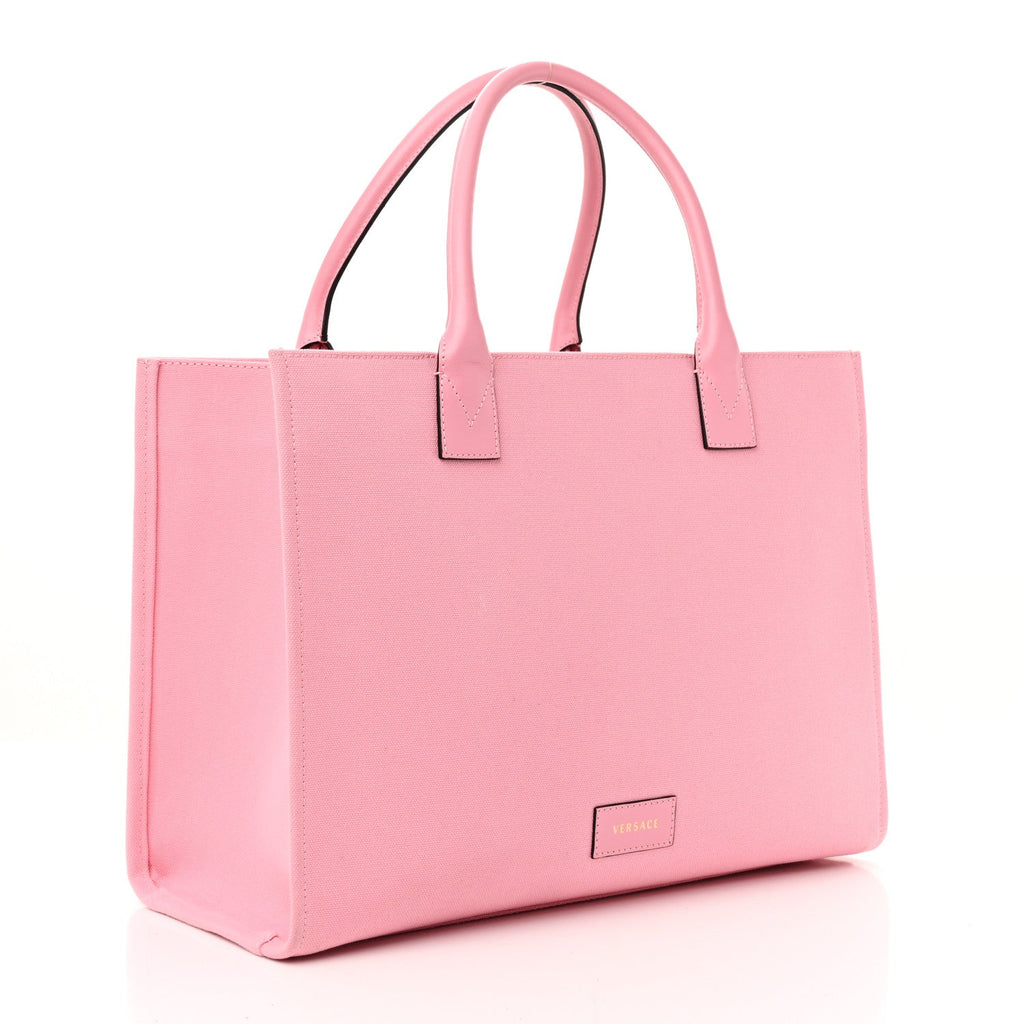 Canvas Suppler Calfskin Cabas GV Signature Tote Pink