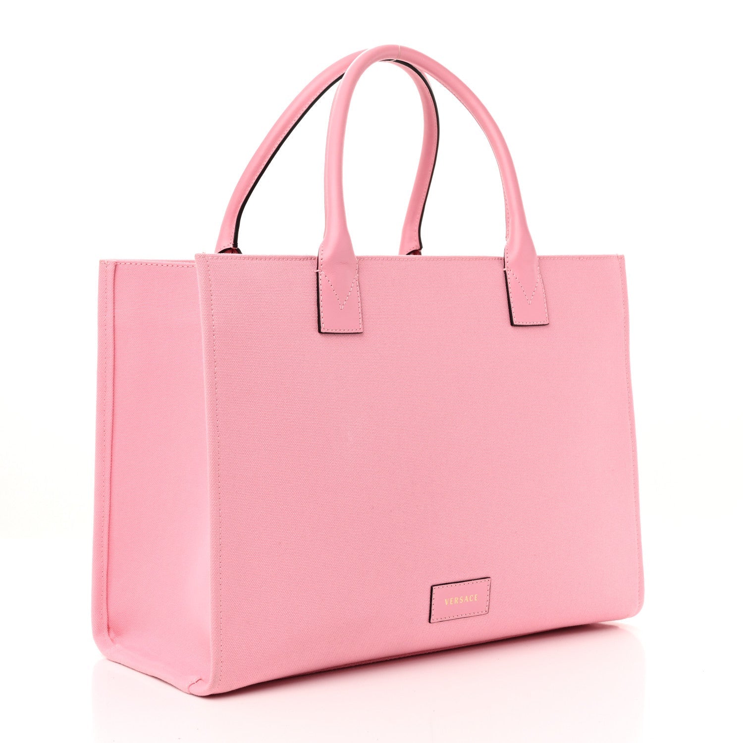 Canvas Suppler Calfskin Cabas GV Signature Tote Pink