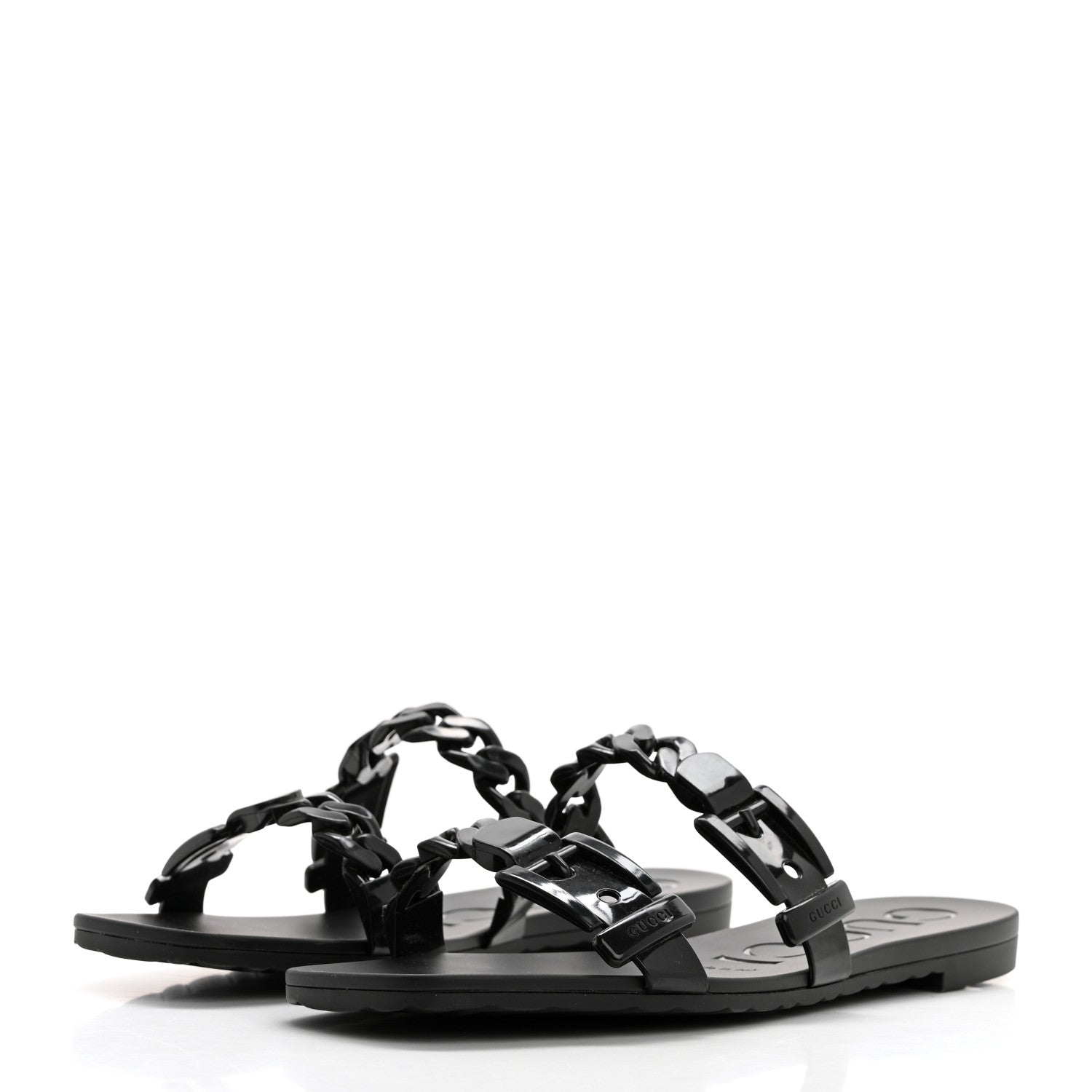 Rubber Womens Slide Sandals 38 Black