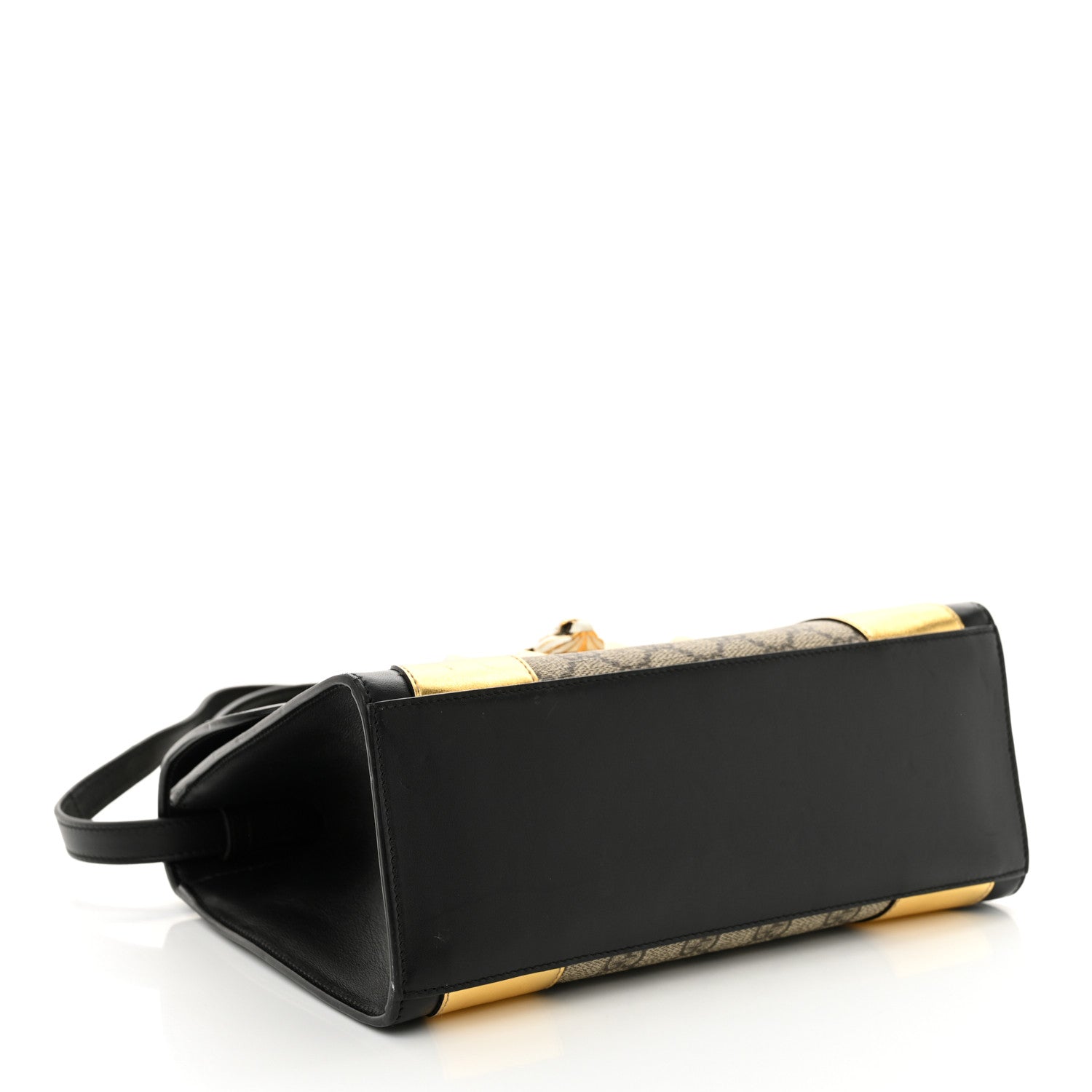 GG Supreme Monogram Small Osiride Top Handle Bag Black Gold