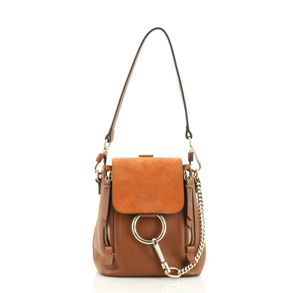 Faye Backpack Leather and Suede Mini