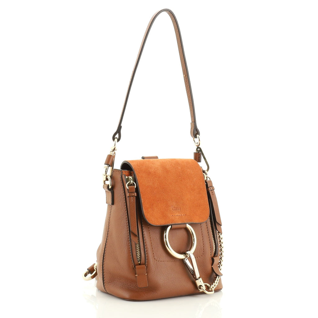 Faye Backpack Leather and Suede Mini