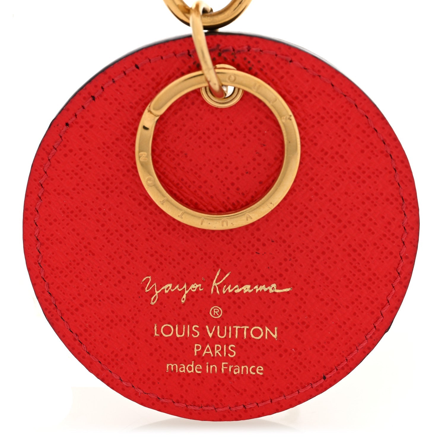 Monogram Kusama Pumpkin Dots Key Holder Red