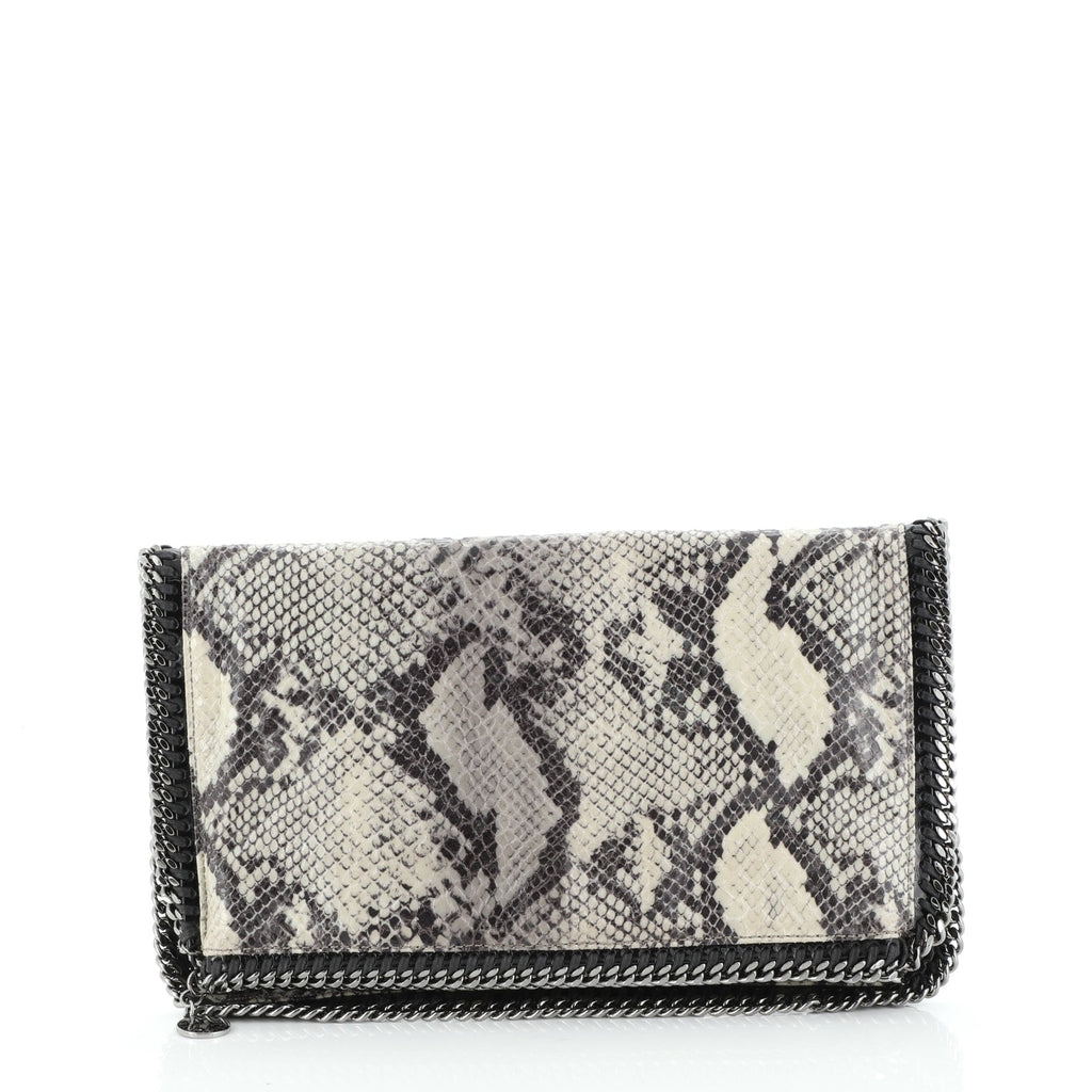 Falabella Flap Clutch Faux Python