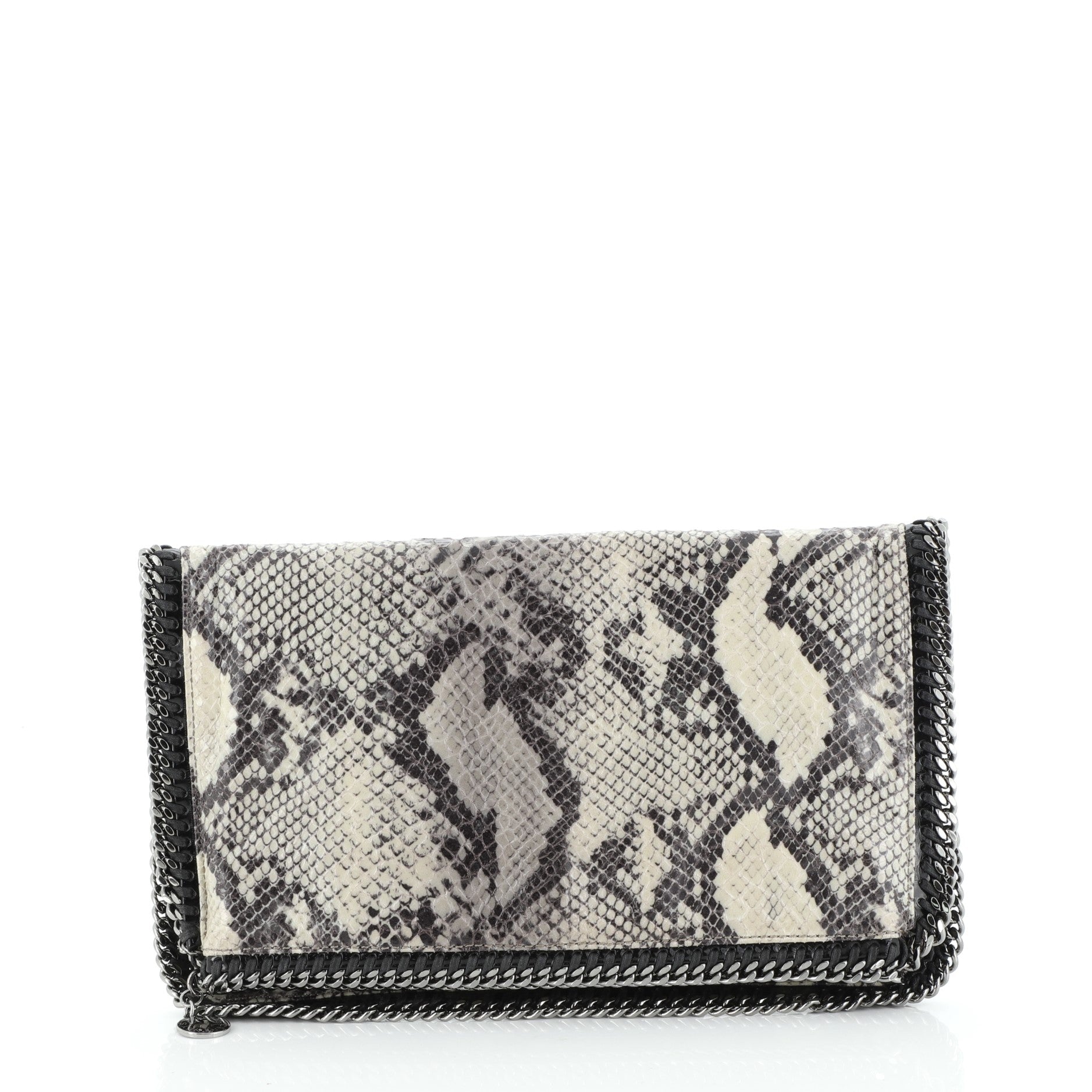 Falabella Flap Clutch Faux Python