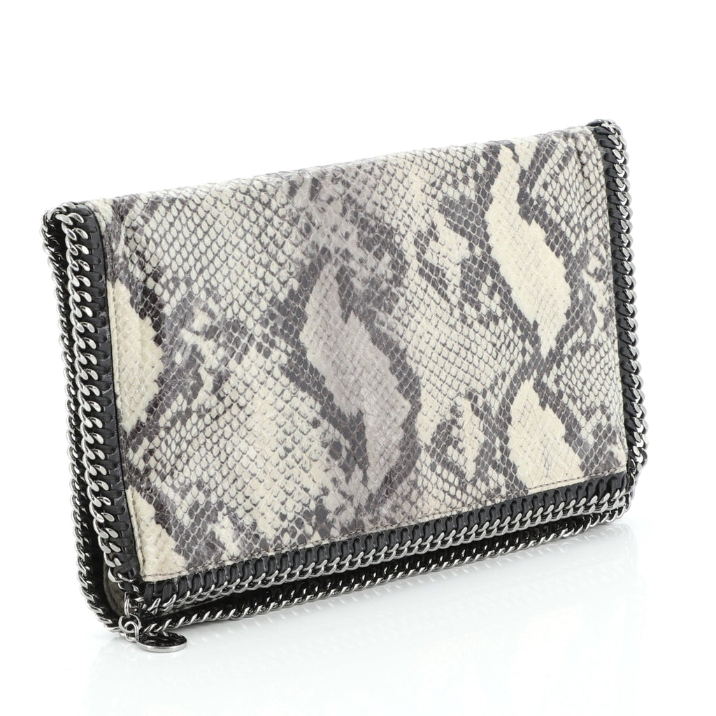 Falabella Flap Clutch Faux Python