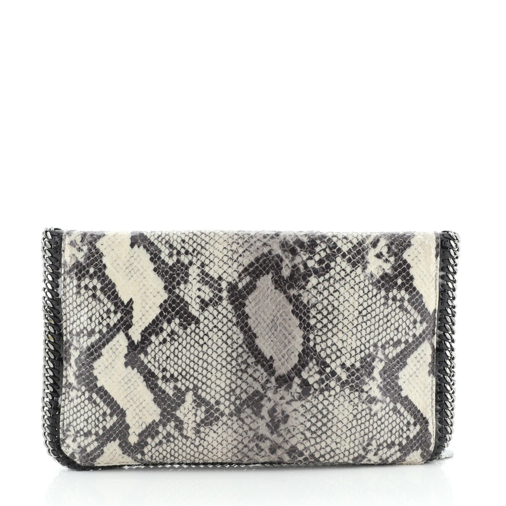 Falabella Flap Clutch Faux Python