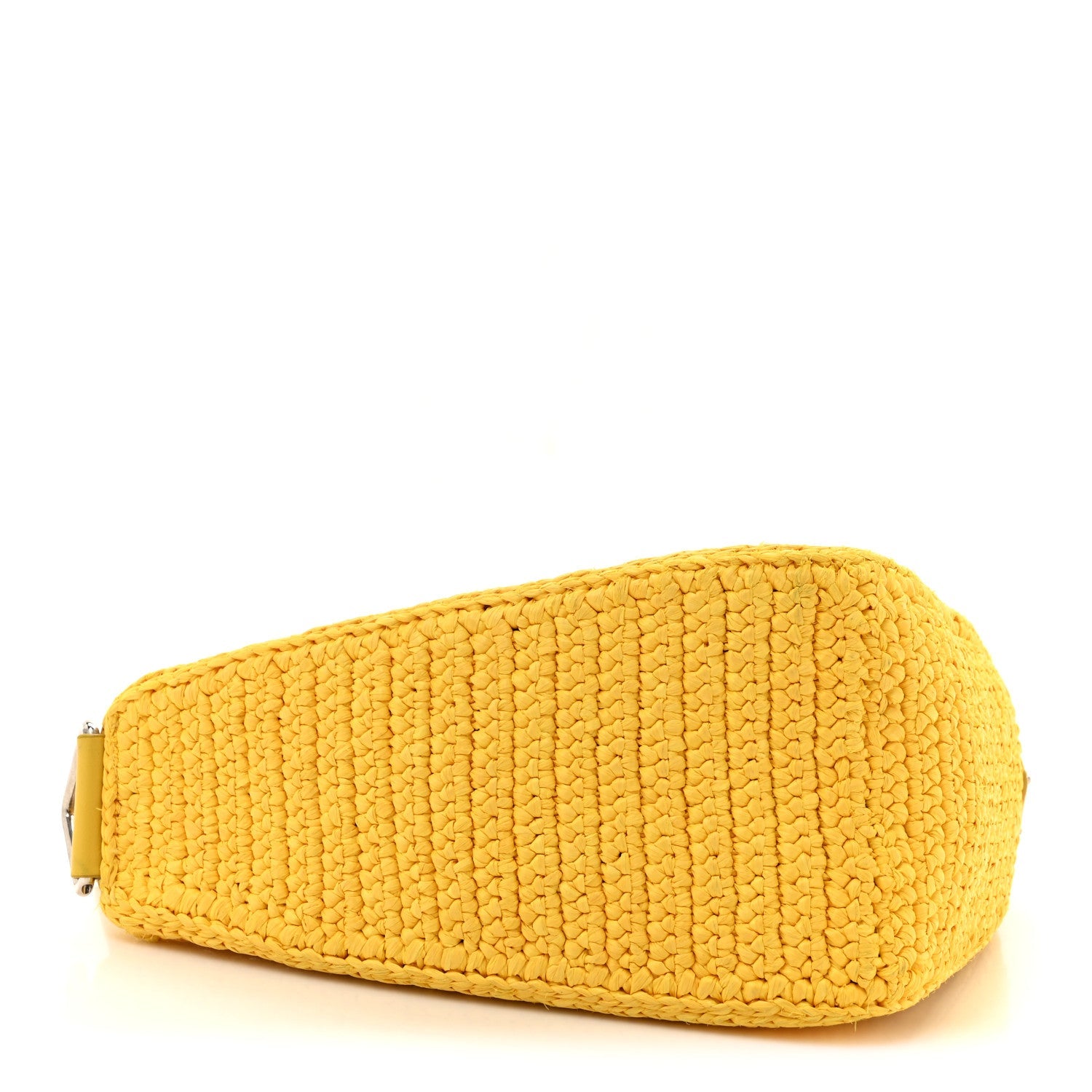 Yarn Raffia Effect Crochet Triangle Shoulder Bag Giallo