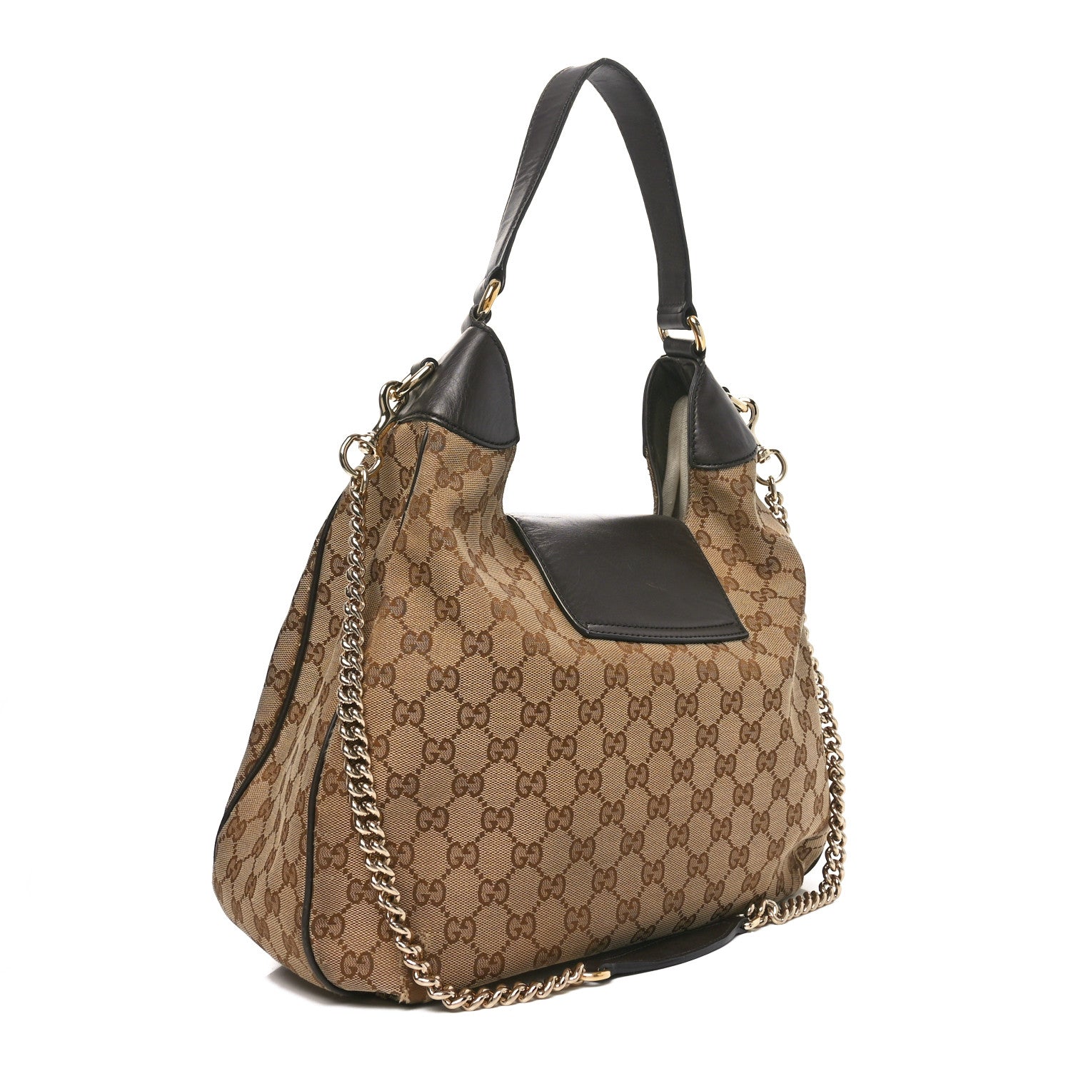 Monogram Margaux Calfskin Medium Emily Hobo Beige Ebony Cocoa