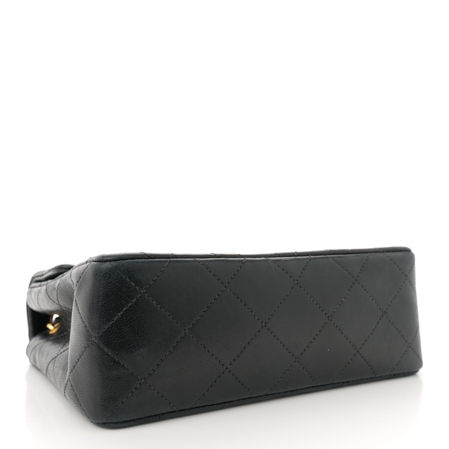 Lambskin Quilted Mini Square Flap Black